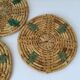 6 braided wicker glass bottoms