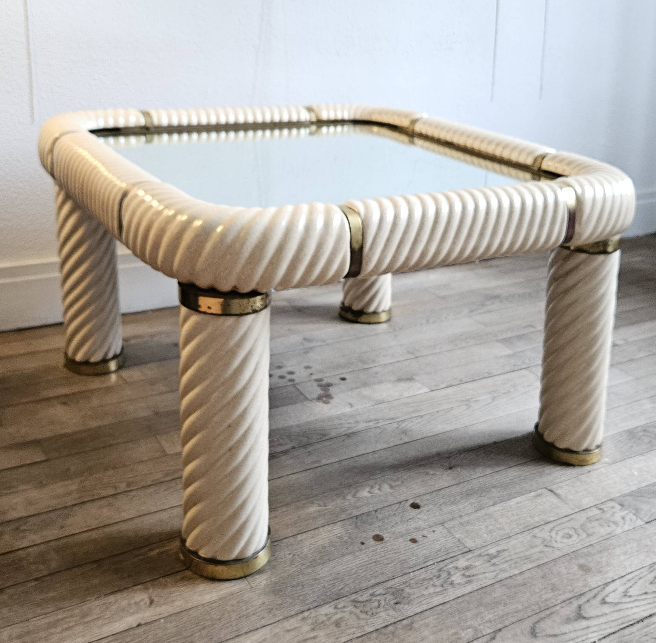 Ceramic and mirrored glass coffee table - Tommaso Barbi,