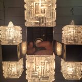 Chrome and glass pendant chandelier by Sciolari, Italy, 1960s