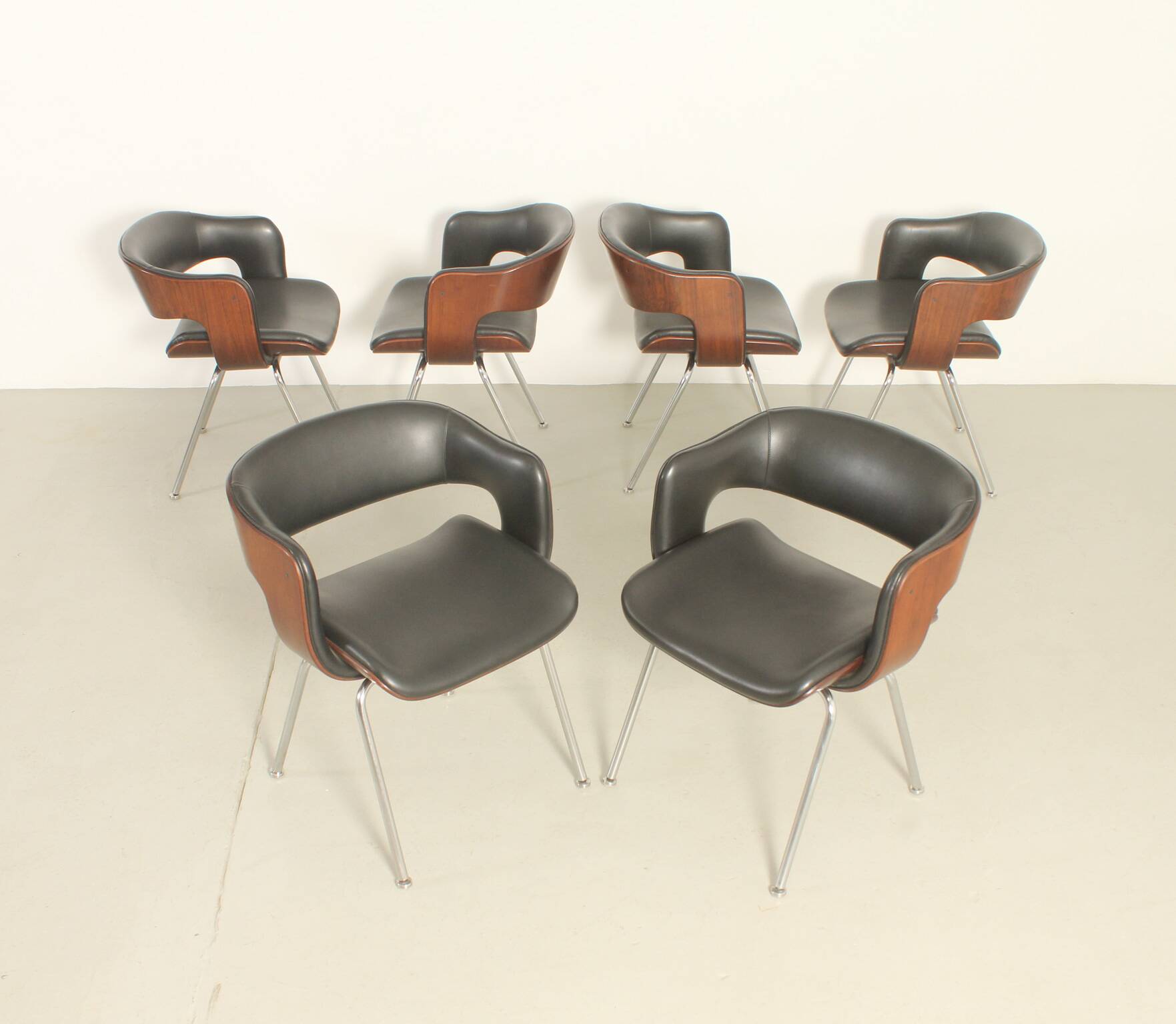 Set of six Oxford chairs by Martin Grierson for Arflex, 1963