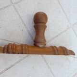 Wall-mounted coat rack circa 1940 in bamboo-style wood with 1 hook