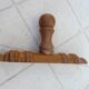 Wall-mounted coat rack circa 1940 in bamboo-style wood with 1 hook