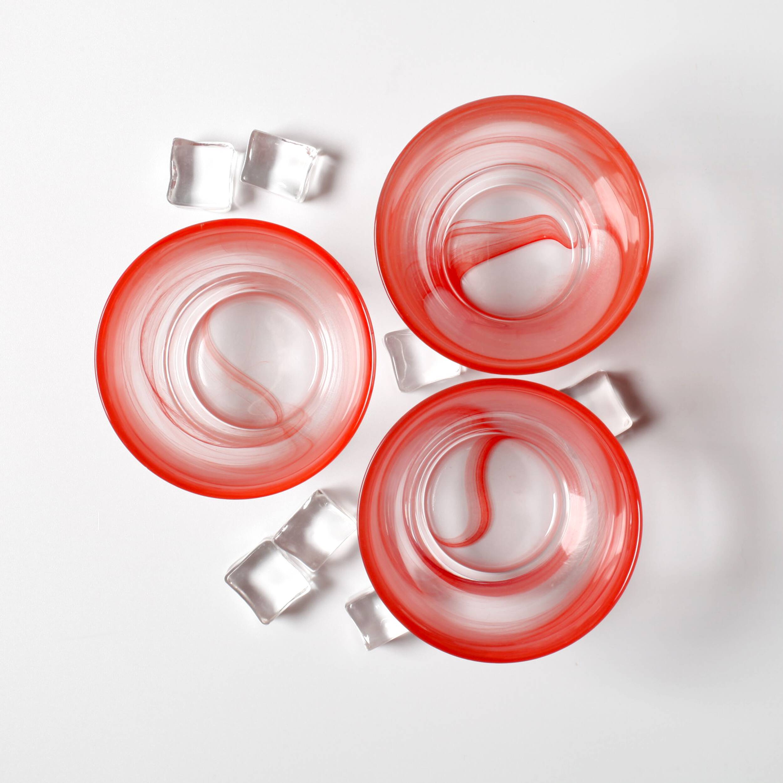 Set of 3 Water Glasses / Stylish Solid Glasses Capri Corallo 33cl Bormioli