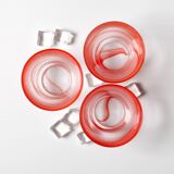 Set of 3 Water Glasses / Stylish Solid Glasses Capri Corallo 33cl Bormioli