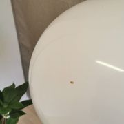 Vintage Meblo White Pendant Lamp: 1970s Italian Space Age Lighting