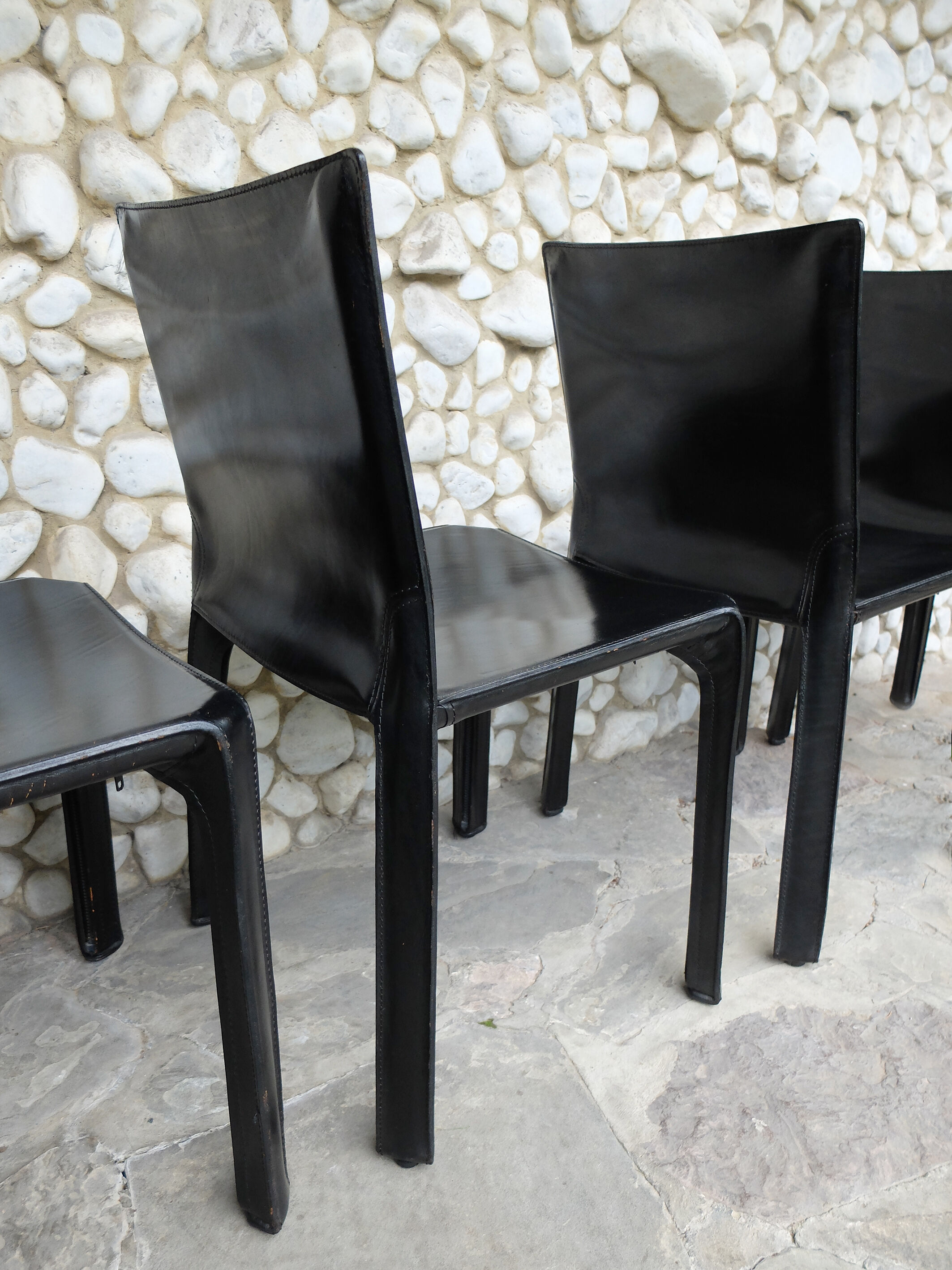 Vintage CAB 412 chairs, Mario Bellini design for Cassina, set of 4