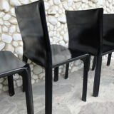 Vintage CAB 412 chairs, Mario Bellini design for Cassina, set of 4