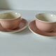 Duo tasses Villeroy & Boch Santos rose poudré et ivoire années 60