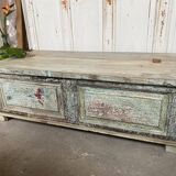 Old wooden box with storage space