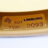 Mid century glass flush mount / ceiling light by limburg, germany, 1960s