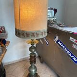 Retro wooden copper style floor lamp