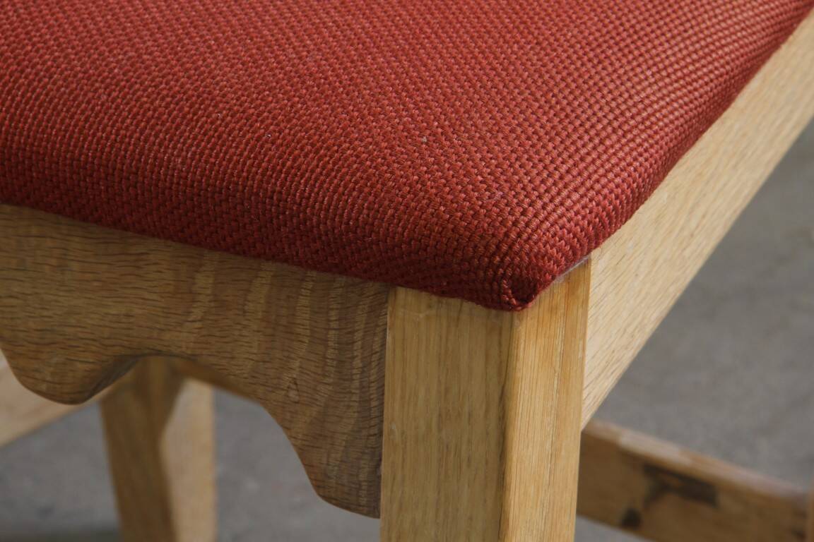 Vintage 1960s Danish Brutalist Ladderback Light Oak Chairs style of Kjærnulf