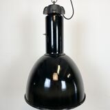 Suspension industrielle Bauhaus en émail noir, années 1930