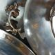 Alpaca silver metal serving dish with flowers