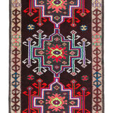 Hand-knotted one-of-a-kind turkish multicolor runner rug 90 cm x 337 cm