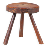 1950s Brutalist tripod stool from France