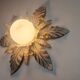 Wall lamp or floral ceiling lamp in white globe