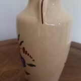 Jarre style earthenware vase with flower decor