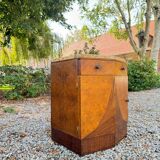 Pair of art deco period veneer wood bedside tables