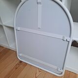 Arch mirror in white tubular steel frame from the 80s