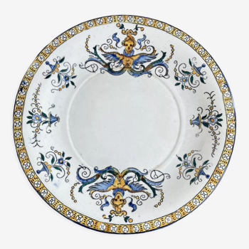 Assiette décorative en faïence de Gien XIXème siècle