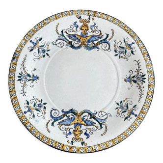 Decorative plate in Gien earthenware nineteenth century