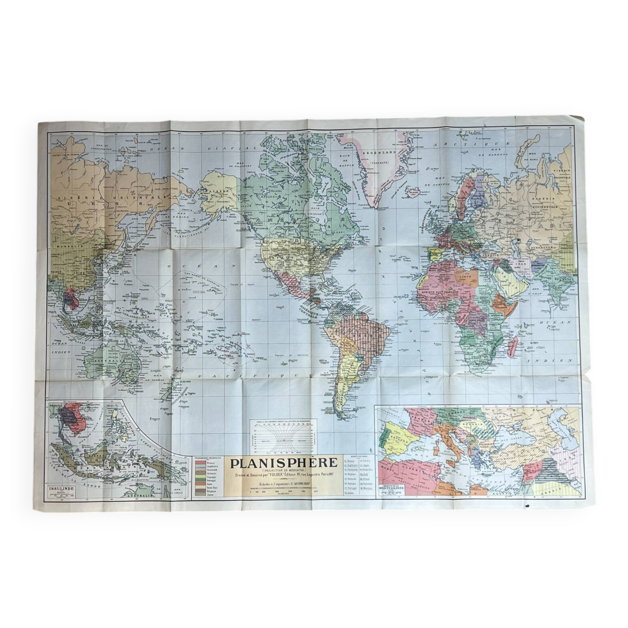 Tres grande carte mondiale 104x74cm