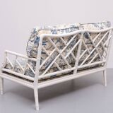Faux Bamboo Chippendale Two seat Sofa 1970s France
