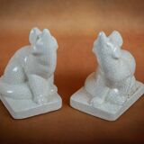 Louis FONTINELLE - Pair of fox-shaped bookends