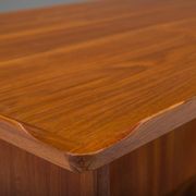 Mid-century Danish freestanding teak desk with raised lip edge, 1960s