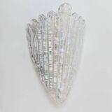 Vintage Murano Glass Shell Wall Lamp - Transparent Iridescent Glass, 1970s Italy