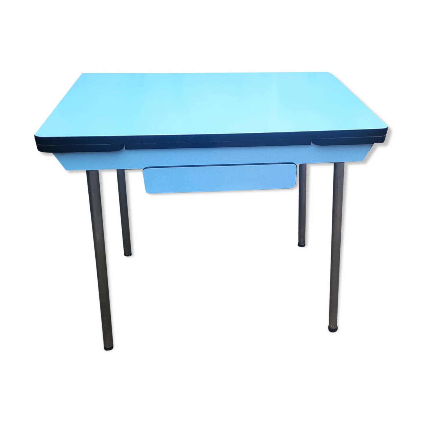 Blue formica table