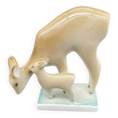 Doe and her fawn in Zsolnay porcelain Pécs – Vintage Hungarian years