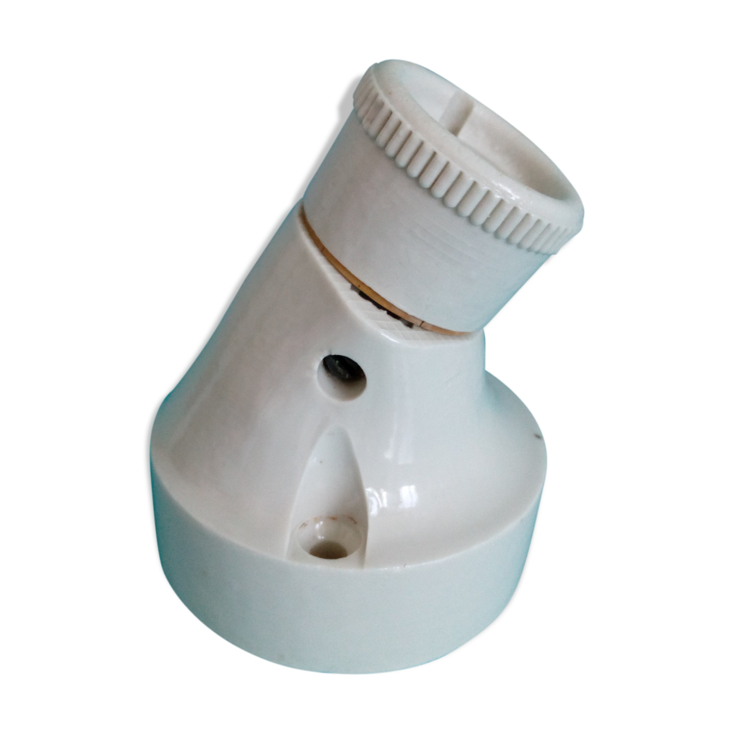 White porcelain duck-neck cellar sconce
