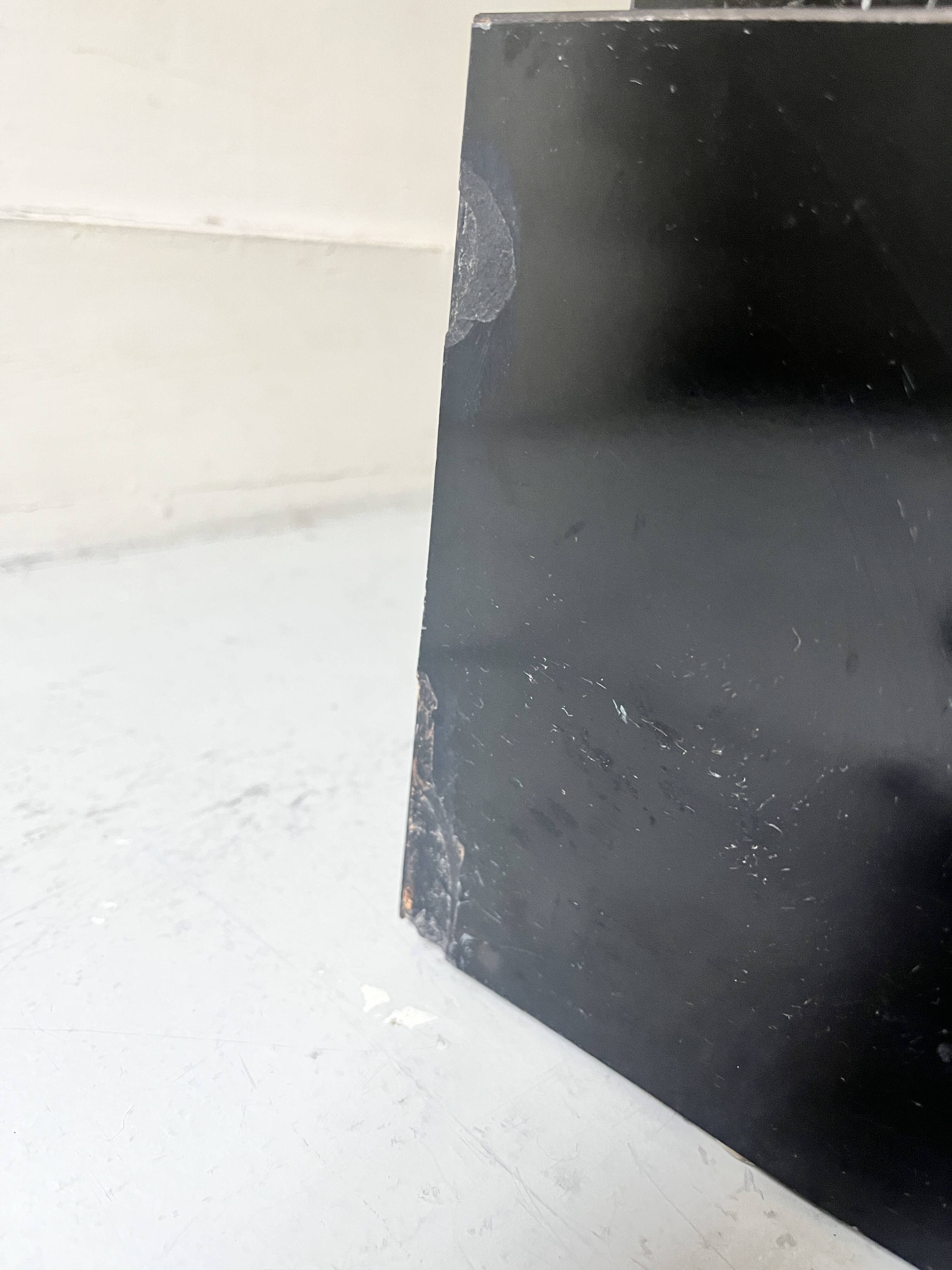 Black & brushed chrome coffee table in the style of Willy Rizzo, design 1970