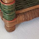 Vintage wicker wall shelf