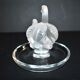 Lalique ring dish bird swan in frosted crystal and signed