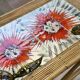 Rattan and ceramic coffee table leduc vallauris