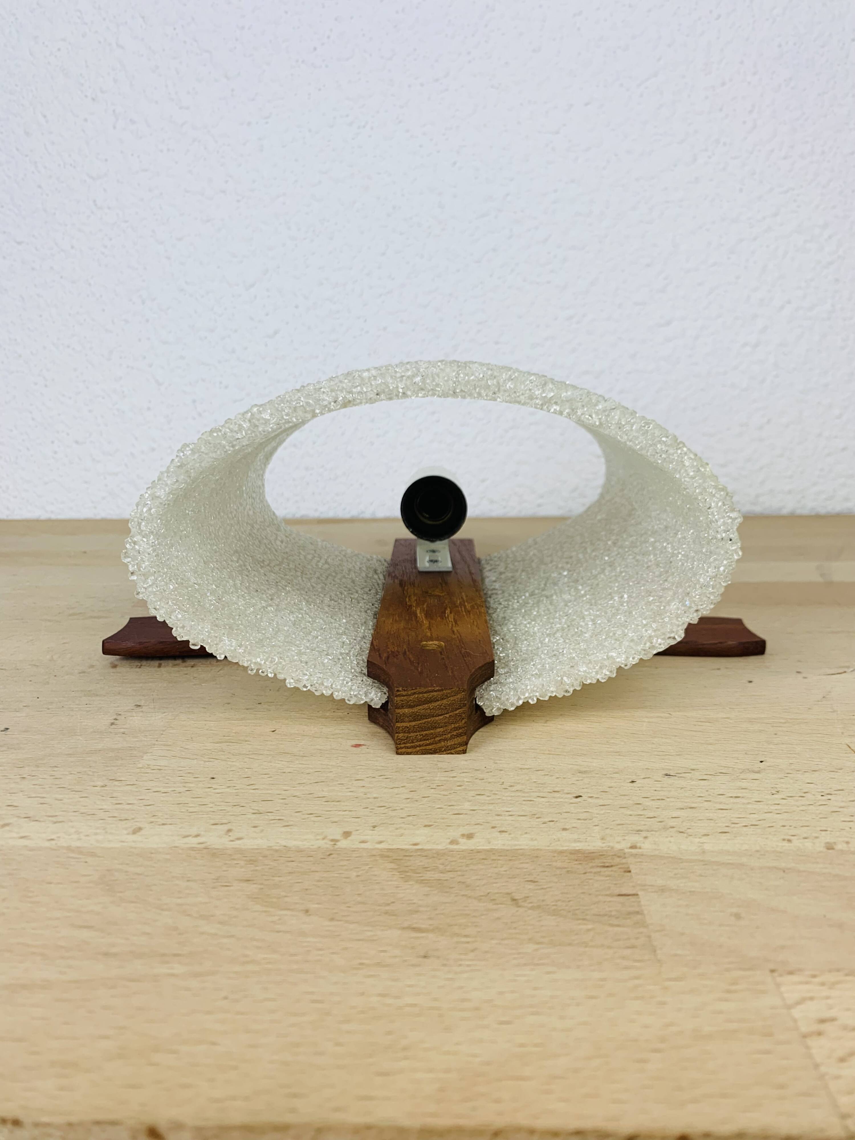 Scandinavian teak perspex wall light from the 60s