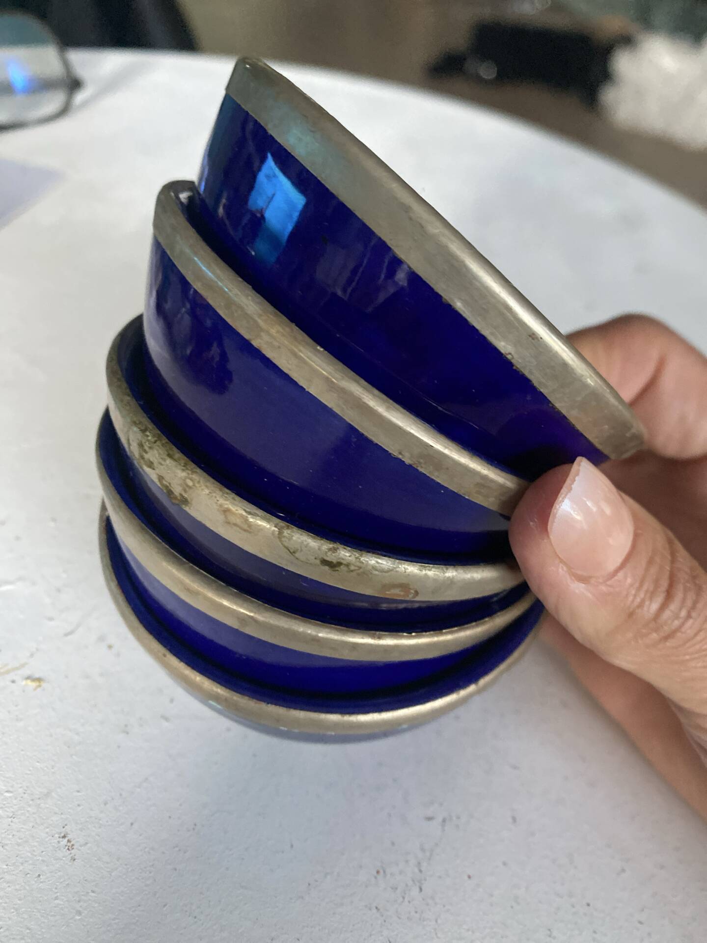 Moroccan blue ceramic bowl, in excellent condition.