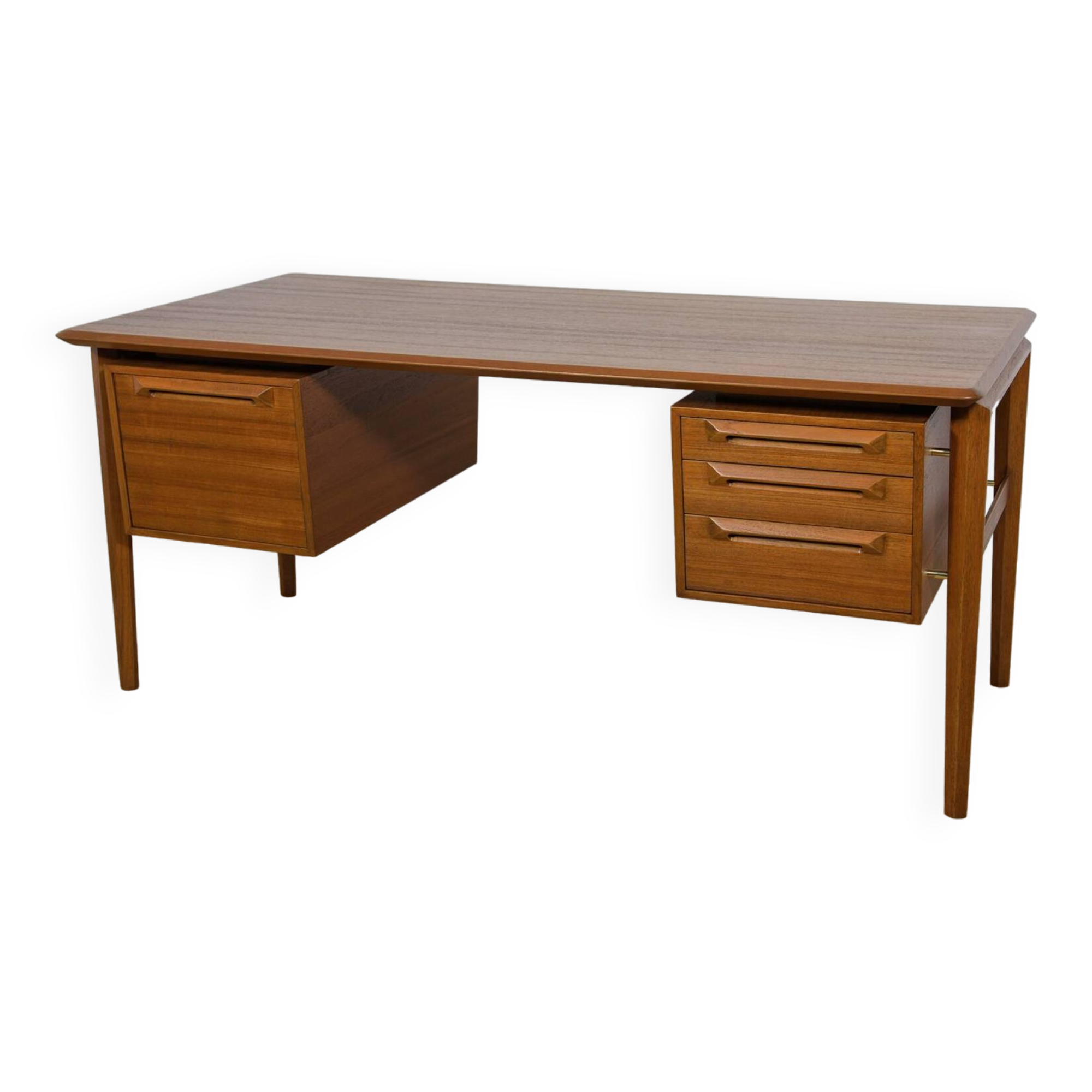 Mid-Century Teak Desk by I.B Kofod-Larsen for Seffle Möbelfabrik, Sweden, 1950s