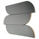 Sculptural wall mirror with brass edges, Italy, 1970s