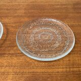 Vintage Finnish Glass Plates Solaris by Tapio Wirkkala for Iittala, Set of 5