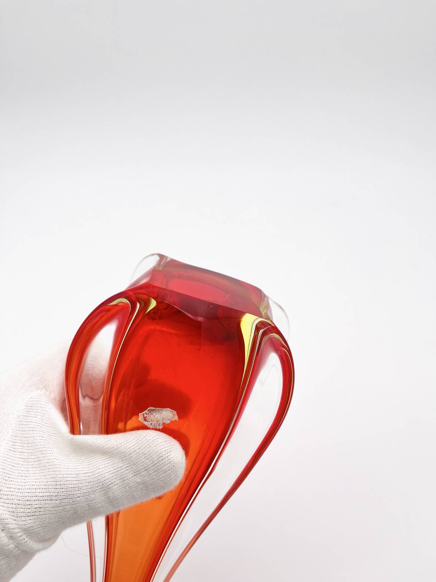Murano Vase - Ouraline - Sommerso - Red & Yellow - 28cm