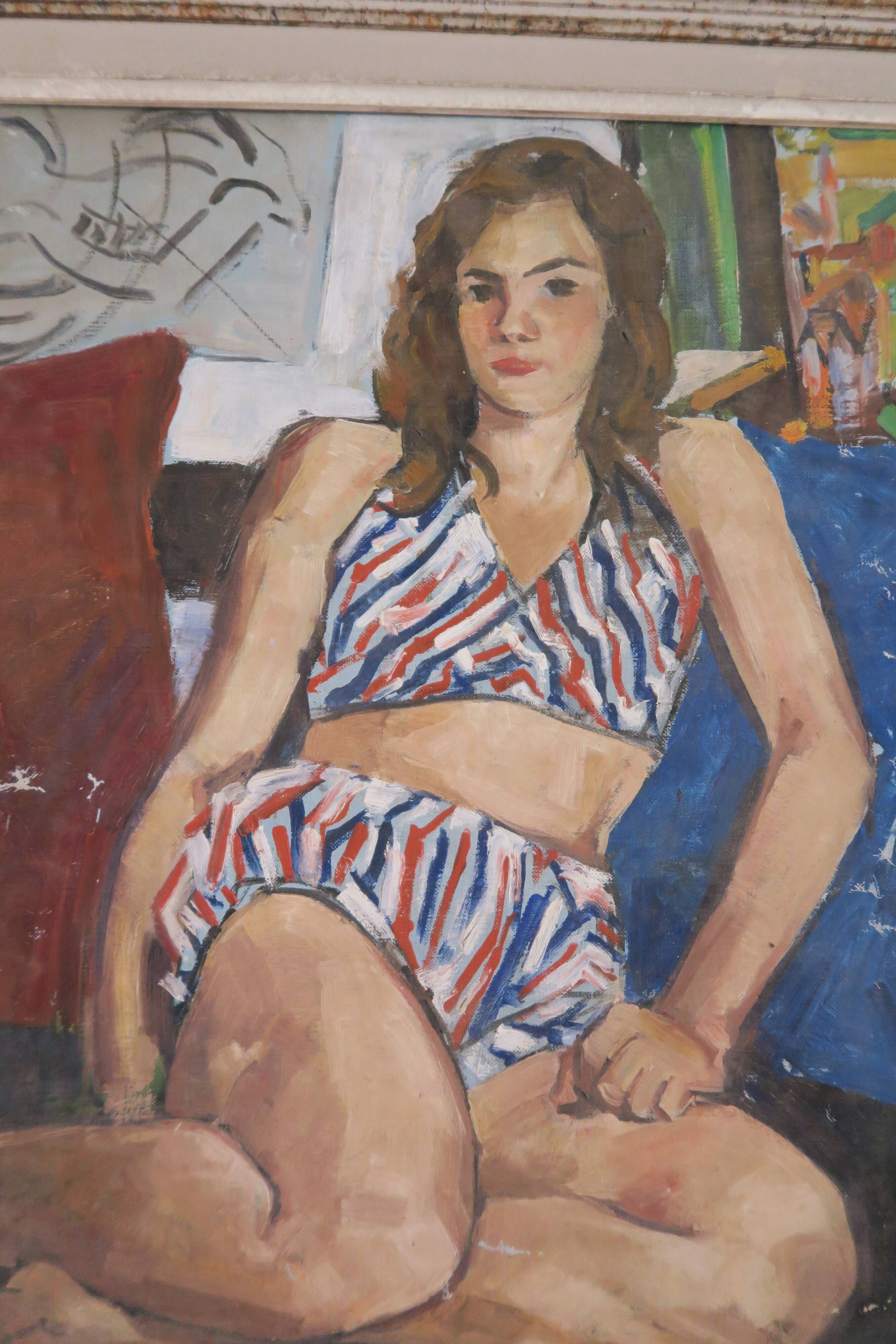 Vintage portrait of a woman in a 50s bikini