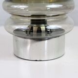 70's smoked glass table lamp