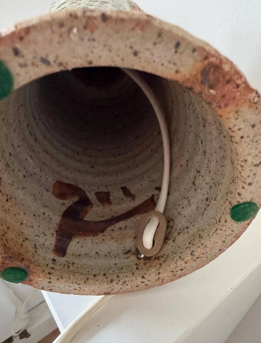 Large brutalist table lamp by Lene Regius, Denmark, 1970s