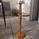 Vintage 1970 wooden pedestal ashtray with shelf