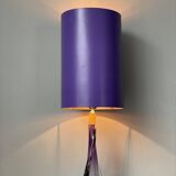 Large Purple Crystal Table Lamp, Signed by Vannes Le Chatel, France