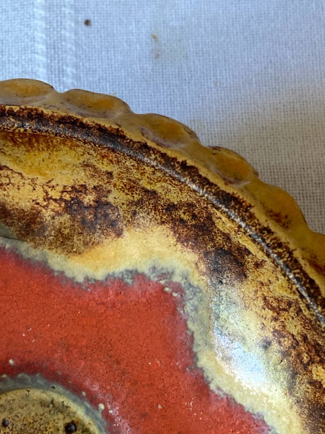 Vintage German earthenware fruit bowl – 1970s